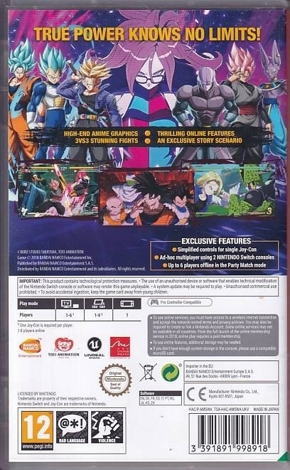 Dragon Ball FighterZ - Nintendo Switch spil (A Grade) (Genbrug)